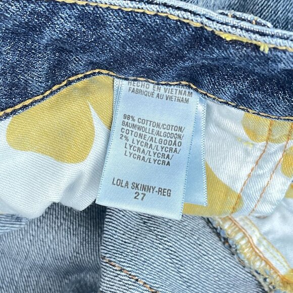 Lucky Brand Lola Skinny Reg Low-Rise Distressed Jeans Medium Wash Denim Women 27 - Picture 12 of 16